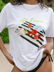 Chelsea Peers White Al Fresco Print T-Shirt - Image 2 of 4