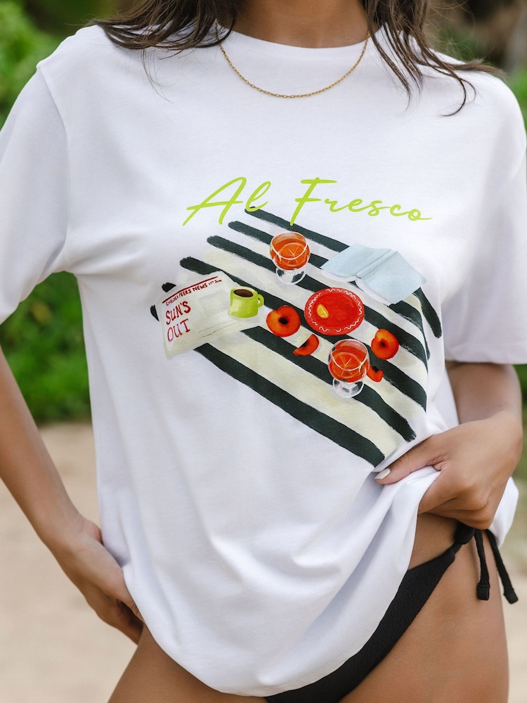 Chelsea Peers White Al Fresco Print T-Shirt - Image 2 of 4
