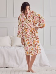 Chelsea Peers Natural Cheesecloth Siesta Tiger Print Dressing Gown - Image 1 of 6
