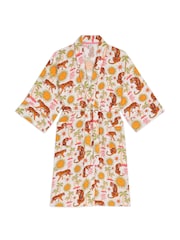 Chelsea Peers Natural Cheesecloth Siesta Tiger Print Dressing Gown - Image 6 of 6