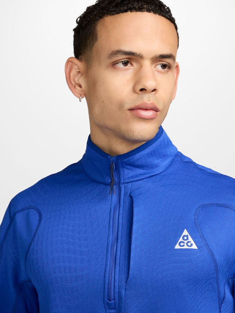 Nike Blue ACG Grid 1/2 Running Zip Top - Image 3 of 3 Nike Blue ACG Grid 1/2 Running Zip Top - Image 3 of 3