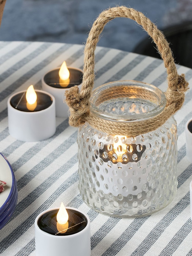 Lights4fun Set of 6 Ivory Solar LED Tealights - Image 1 of 2