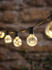 Lights4fun Black Micro LED Solar Powered Festoon Lights 30cm - Image 1 of 4