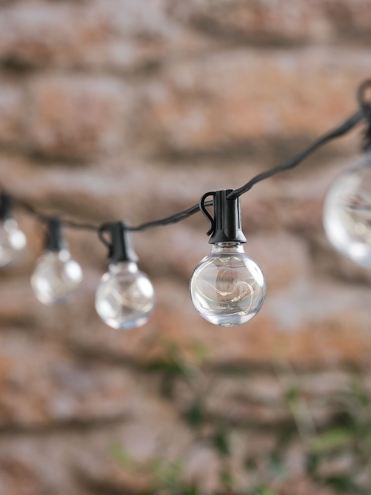 Lights4fun Black Micro LED Solar Powered Festoon Lights 30cm - Image 2 of 4