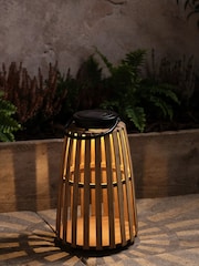Lights4fun Bamboo Solar Table Lamp - Image 1 of 5