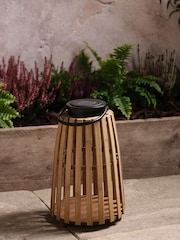 Lights4fun Bamboo Solar Table Lamp - Image 2 of 5