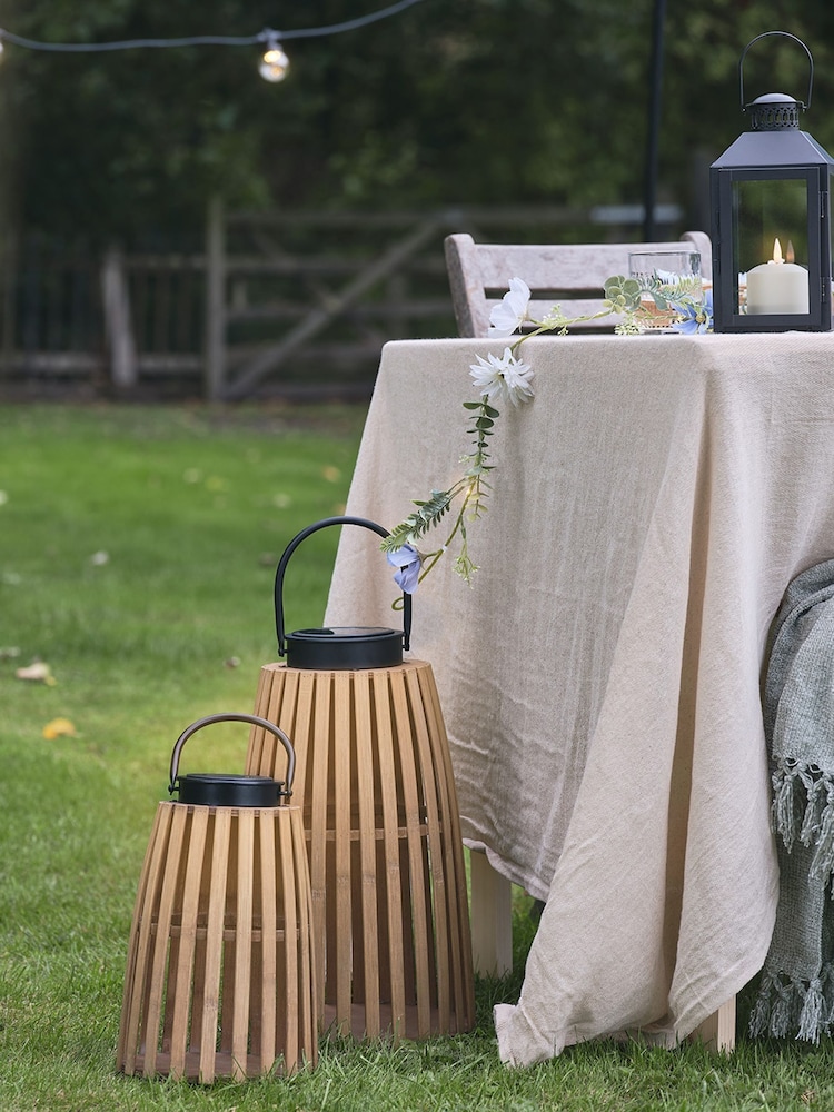 Lights4fun Bamboo Solar Table Lamp - Image 5 of 5