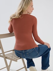JoJo Maman Bébé 2 Pack Long Sleeve Ribbed Crew Neck Nursing Top - Bild 6 von 10