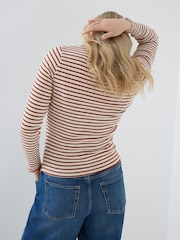 JoJo Maman Bébé 2 Pack Long Sleeve Ribbed Crew Neck Nursing Top - Bild 7 von 10