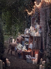 Lights4fun Black 20 Warm White Vintage Style Solar Festoon Lights - Image 4 of 6