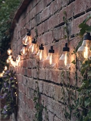 Lights4fun Black 20 Warm White Vintage Style Solar Festoon Lights - Image 5 of 6