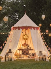 Lights4fun Black 20 Warm White Vintage Style Solar Festoon Lights - Image 6 of 6