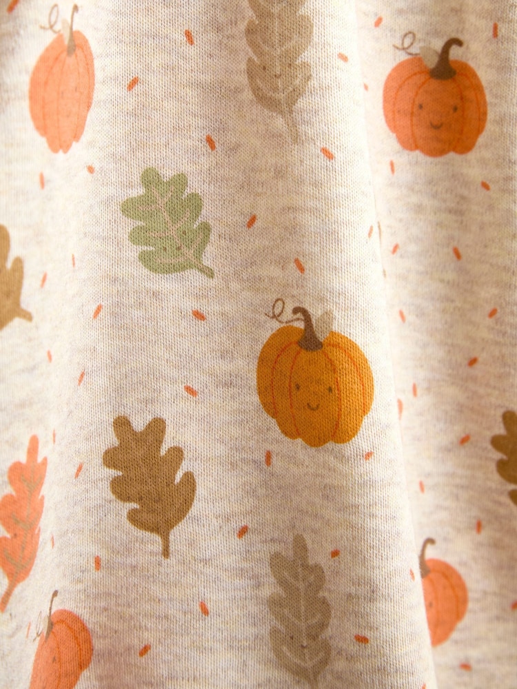 JoJo Maman Bébé Oatmeal Pumpkin Collared Printed Baby Dress & Knicker Set - Image 7 of 7 JoJo Maman Bébé Oatmeal Pumpkin Collared Printed Baby Dress & Knicker Set - Image 7 of 7