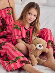 Chelsea Peers Pink Leaf Tiger Stripe Print Short Pyjamas Set - Image 4 of 7