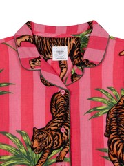 Chelsea Peers Pink Leaf Tiger Stripe Print Short Pyjamas Set - Image 7 of 7