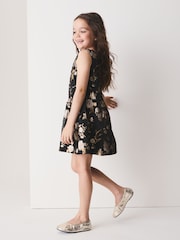 Black Gold Floral Dress (3-16yrs) - Image 2 of 4