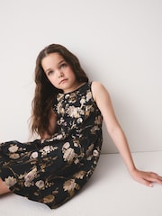 Black Gold Floral Dress (3-16yrs) - Image 4 of 4