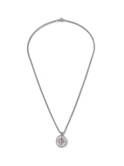 DCK Mens серебристое ожерелье с компасом из нержавеющей стали - Изображение 1 2