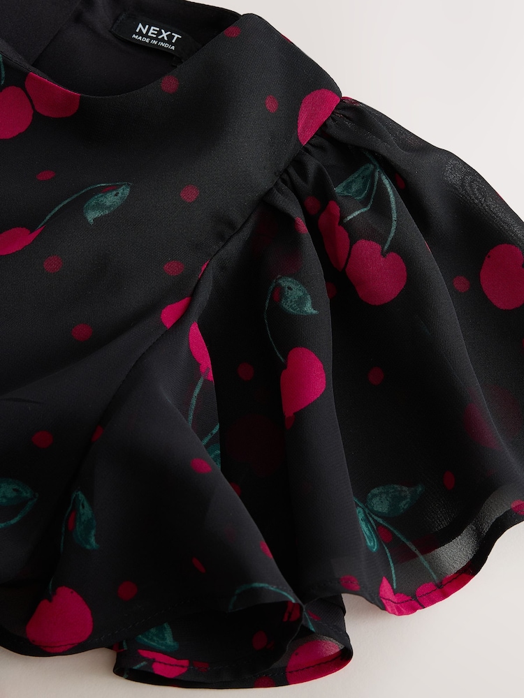 Black Embellished Hanky Hem Dress (3-16yrs) - Image 4 of 4