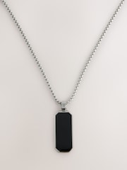 Stainless Steel Pendant Black Necklace - Image 1 of 3