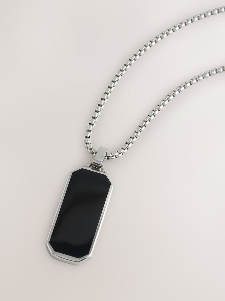 Stainless Steel Pendant Black Necklace - Image 3 of 3