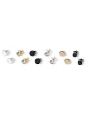 DCK Mens Silver Tone Mixed Metal Stud Earrings - Image 2 of 2