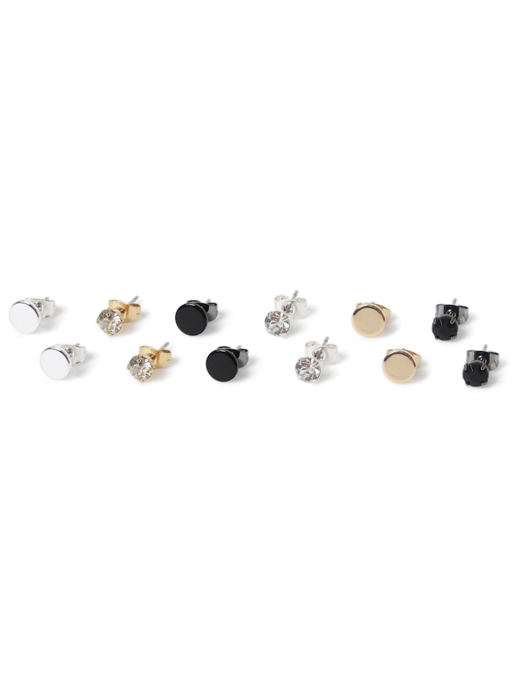 DCK Mens Silver Tone Mixed Metal Stud Earrings - Image 2 of 2