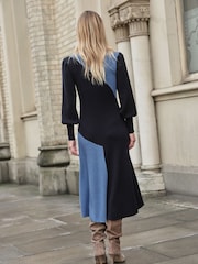 Pure Collection Ribbed Colour Block Fit N Flare Dress - Bild 2 von 3