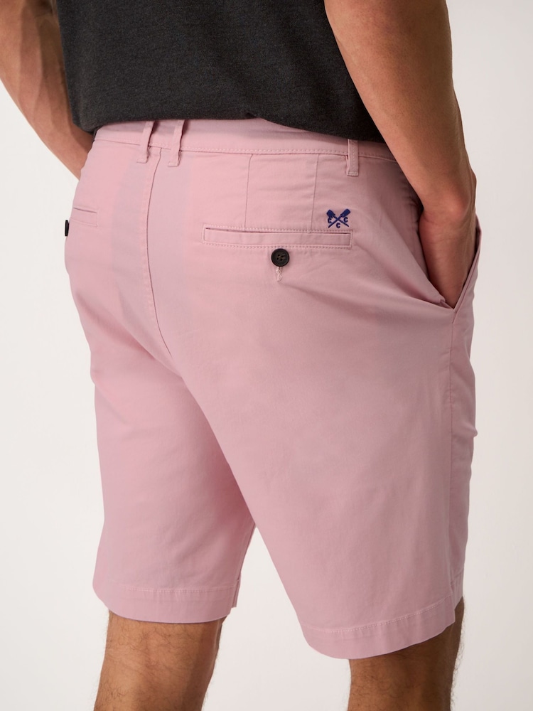 Crew Clothing Pink Bermuda Stretch Chino Shorts - Image 2 of 5 Crew Clothing Pink Bermuda Stretch Chino Shorts - Image 2 of 5