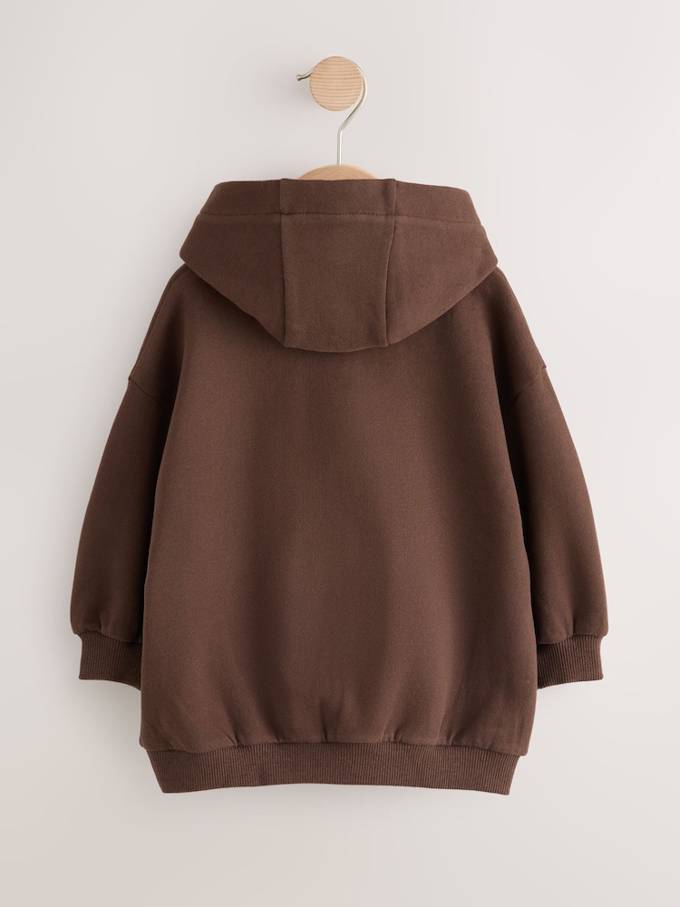 Chocolate Brown Soft Touch Hoodie (3mths-7yrs) - Image 2 of 4 Chocolate Brown Soft Touch Hoodie (3mths-7yrs) - Image 2 of 4