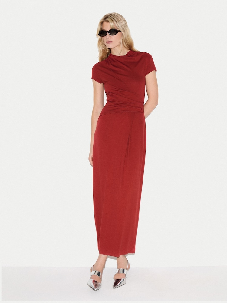 Jigsaw Red Cap Sleeve Drape Dress - Image 1 of 5