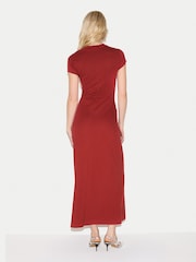 Jigsaw Red Cap Sleeve Drape Dress - Image 4 of 5