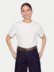 Jigsaw White Supima Cotton Crew Neck T-Shirt - Image 1 of 4