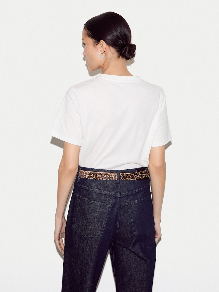 Jigsaw White Supima Cotton Crew Neck T-Shirt - Image 2 of 4