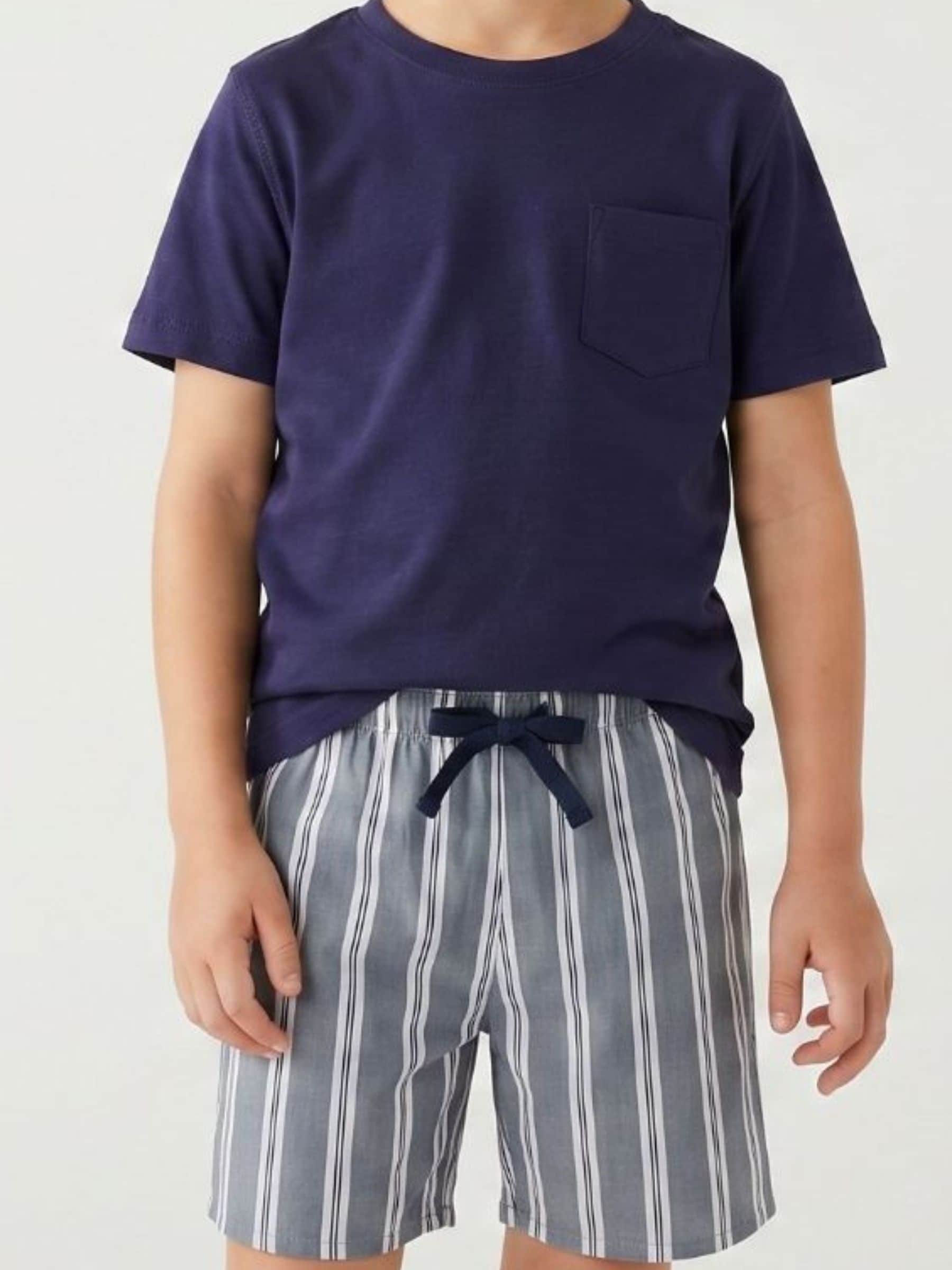 Buy Cyberjammies Blue Knit Top & Stripe Shorty Set from Next Romania