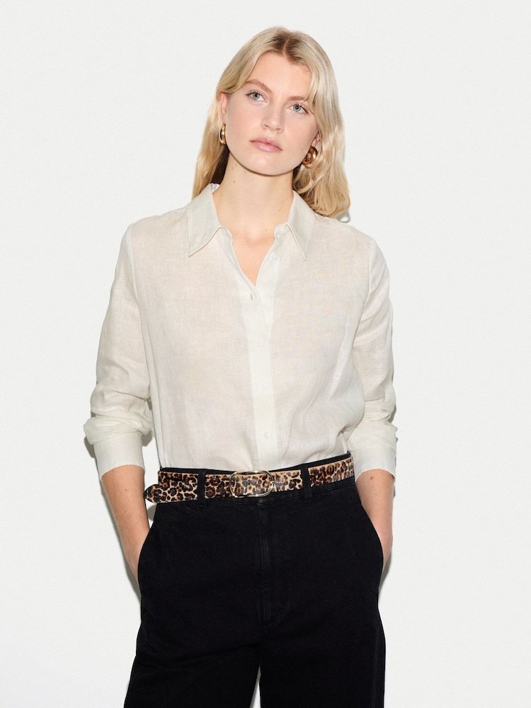 Jigsaw White Classic Linen Shirt - Image 1 of 6