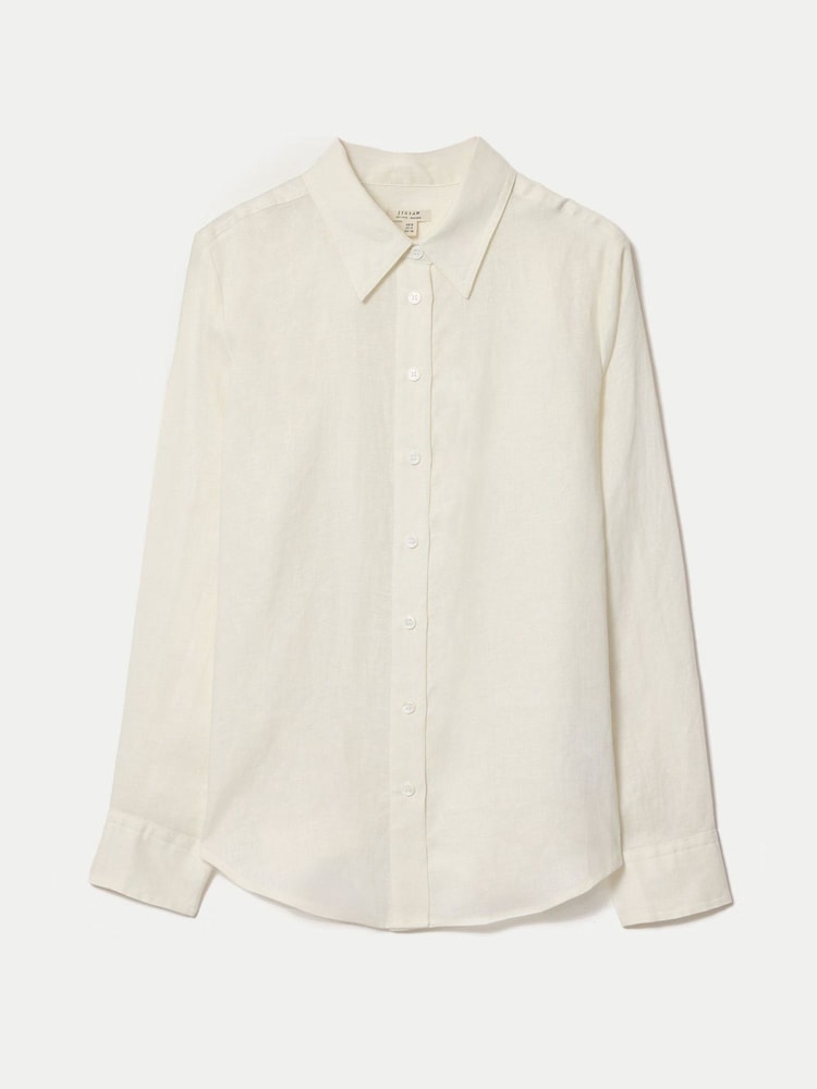 Jigsaw White Classic Linen Shirt - Image 6 of 6