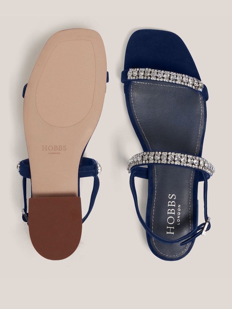 navy blue dress sandals flat Buy Hobbs Midnight Layla Jewelled from Next USA navy blue wedge sandals