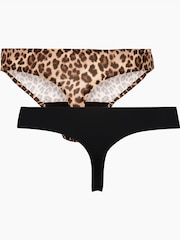 Hunkemoller Black Invisible Thong 2 Pack - Image 1 of 5