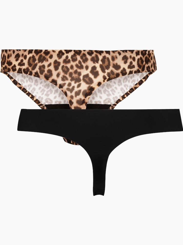 Hunkemoller Black Invisible Thong 2 Pack - Image 1 of 5 Hunkemoller Black Invisible Thong 2 Pack - Image 1 of 5
