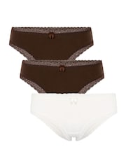 Hunkemoller Brown Georgia Knickers 3 Pack - Image 1 of 5