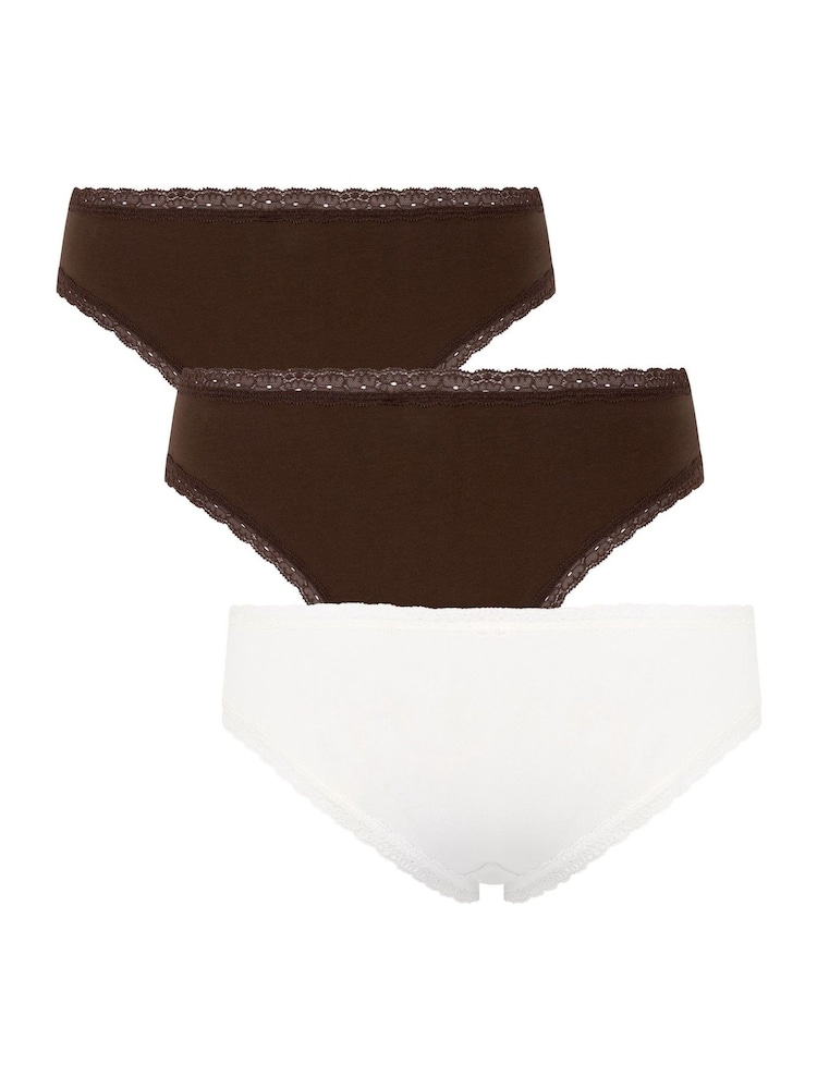 Hunkemoller Brown Georgia Knickers 3 Pack - Image 5 of 5