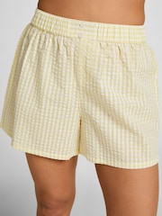 Hunkemöller Yellow Seersucker Pyjama Shorts - Image 2 of 5