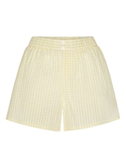 Hunkemöller Yellow Seersucker Pyjama Shorts - Image 4 of 5