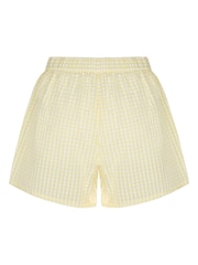Hunkemöller Yellow Seersucker Pyjama Shorts - Image 5 of 5