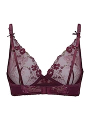 Hunkemoller Purple Peonie Non-Padded Underwired Longline Bra - Image 5 of 5