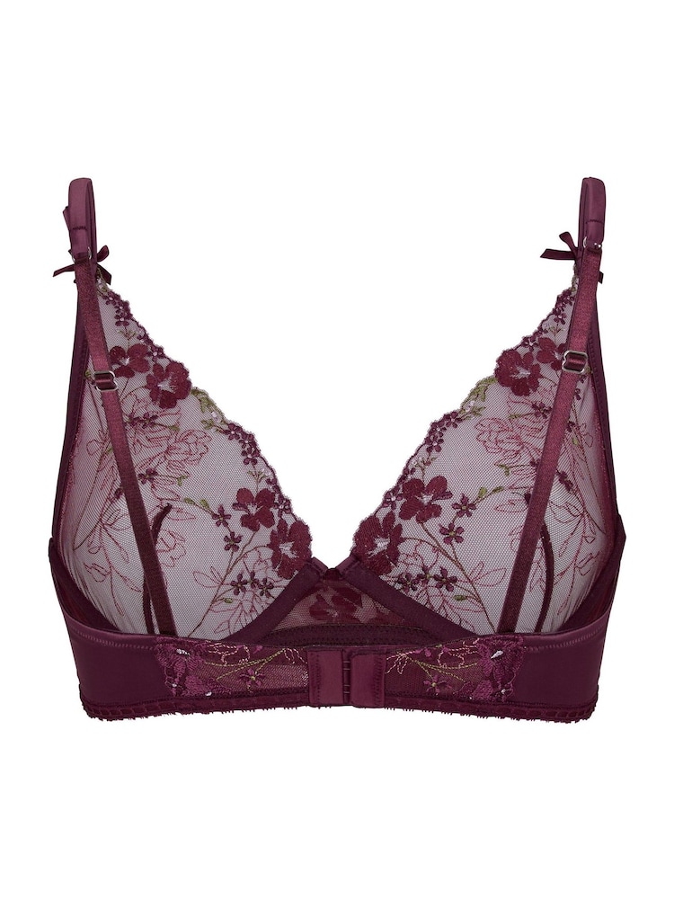 Hunkemoller Purple Peonie Non-Padded Underwired Longline Bra - Image 5 of 5