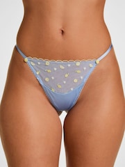 أزرق - سروال داخلي ثونغ عالي الساق من تشكيلة Harriet من Hunkemoller - صورة 3 من 5