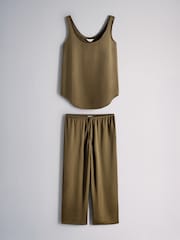 The Set Satin Tank Top and Wide Leg Trousers Co-ord - 12şəkildən 2 şəkil