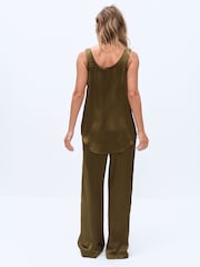 The Set Satin Tank Top and Wide Leg Trousers Co-ord - 12şəkildən 5 şəkil